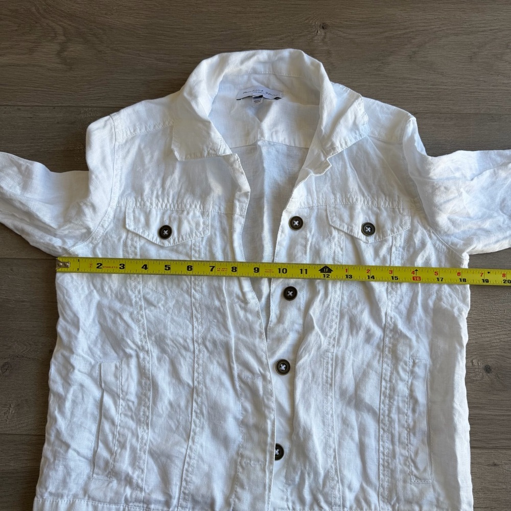 Michael Stars Jean Linen Jacket - white - size XS - Picture 6 of 8